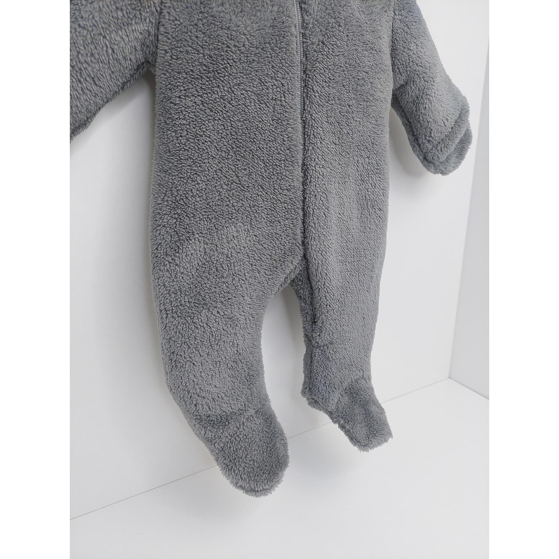 Salopetă de iarnă Rainy Baby cu imprimeu Iepuraș 48-80 cm, gri