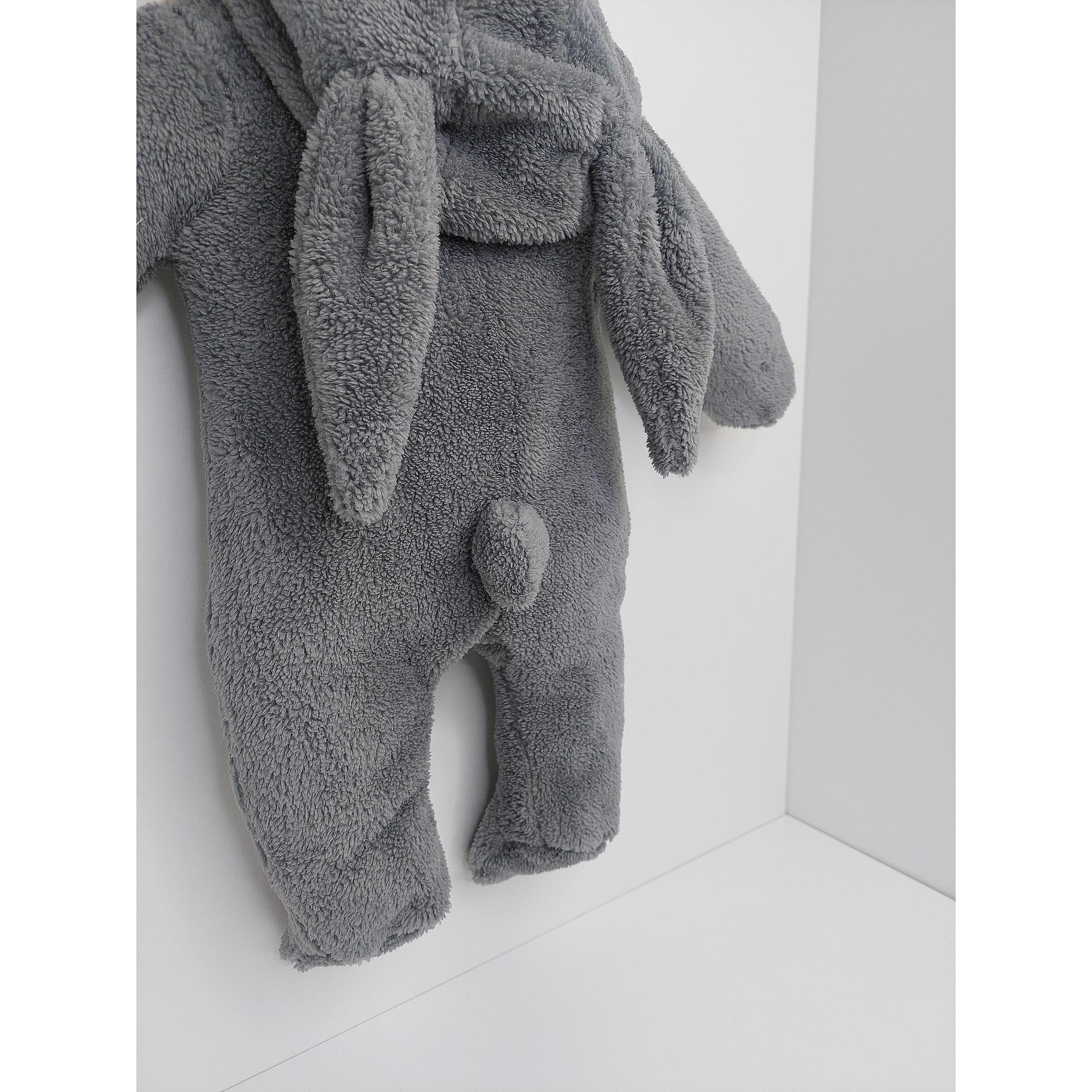 Salopetă de iarnă Rainy Baby cu imprimeu Iepuraș 48-80 cm, gri