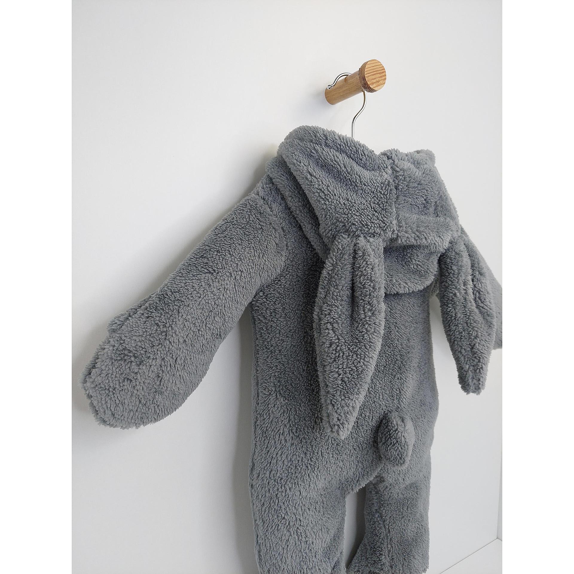 Salopetă de iarnă Rainy Baby cu imprimeu Iepuraș 48-80 cm, gri