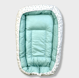 Cuib antireflux Rainy Baby pentru nou-născuți, cu stele de lux în mentă