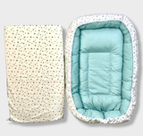 Cuib antireflux Rainy Baby pentru nou-născuți, cu stele de lux în mentă