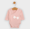 Body bebeluș Rainy cu panglică și închidere laterală, 48-68 cm, roz