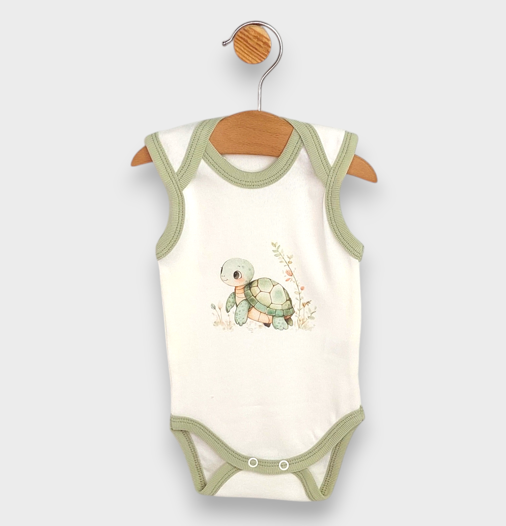 Бебешко Боди Потник Turtle 56 80см. Екрю Чай Rainy