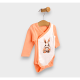 Body ploios pentru bebeluși cu mâneci lungi 48 - 62 cm. Iepuraș colorat