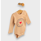 Бебешко Боди С Дълъг Ръкав 48 86см. Handmade With Love Мока Rainy
