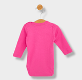 Body Rainy Baby cu mâneci lungi 48-86cm. Bomboane dulci de la mătușa cu imprimeu ciclam.