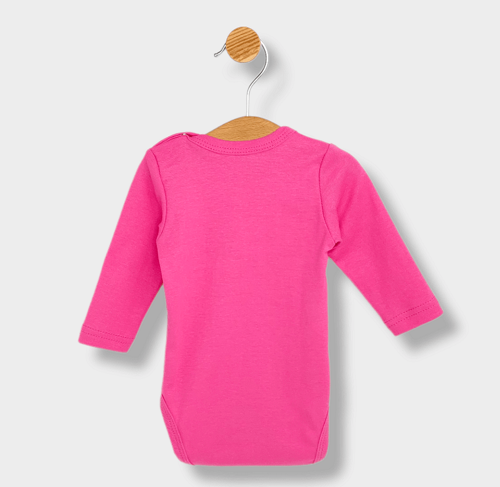 Body Rainy Baby cu mâneci lungi 48-86cm. Bomboane dulci de la mătușa cu imprimeu ciclam.