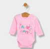 Rainy Бебешко боди с дълъг ръкав 48-86см. Аз обичам мама розово