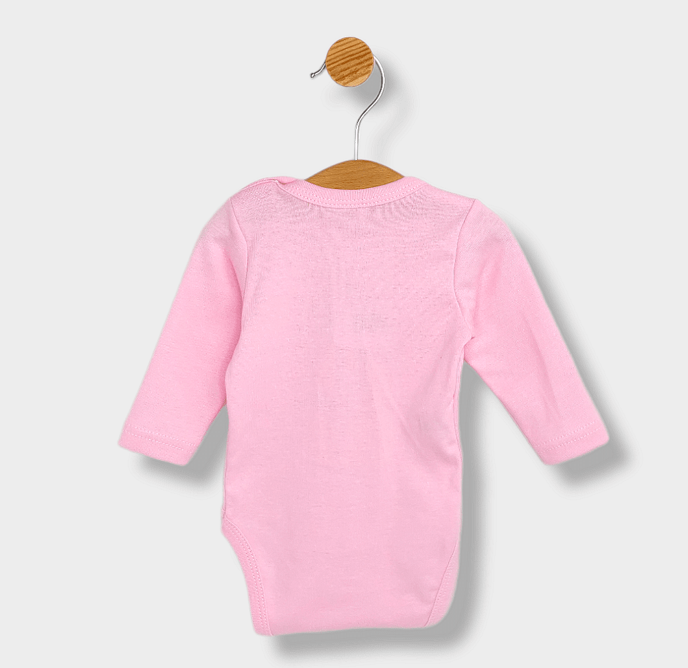 Rainy Бебешко боди с дълъг ръкав 48-86см. Аз обичам мама розово