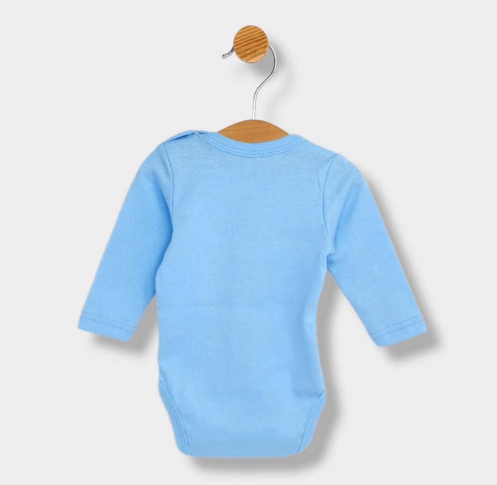 Body de ploaie pentru bebeluși cu mâneci lungi 48-86 cm. Sunt șeful acasă, albastru