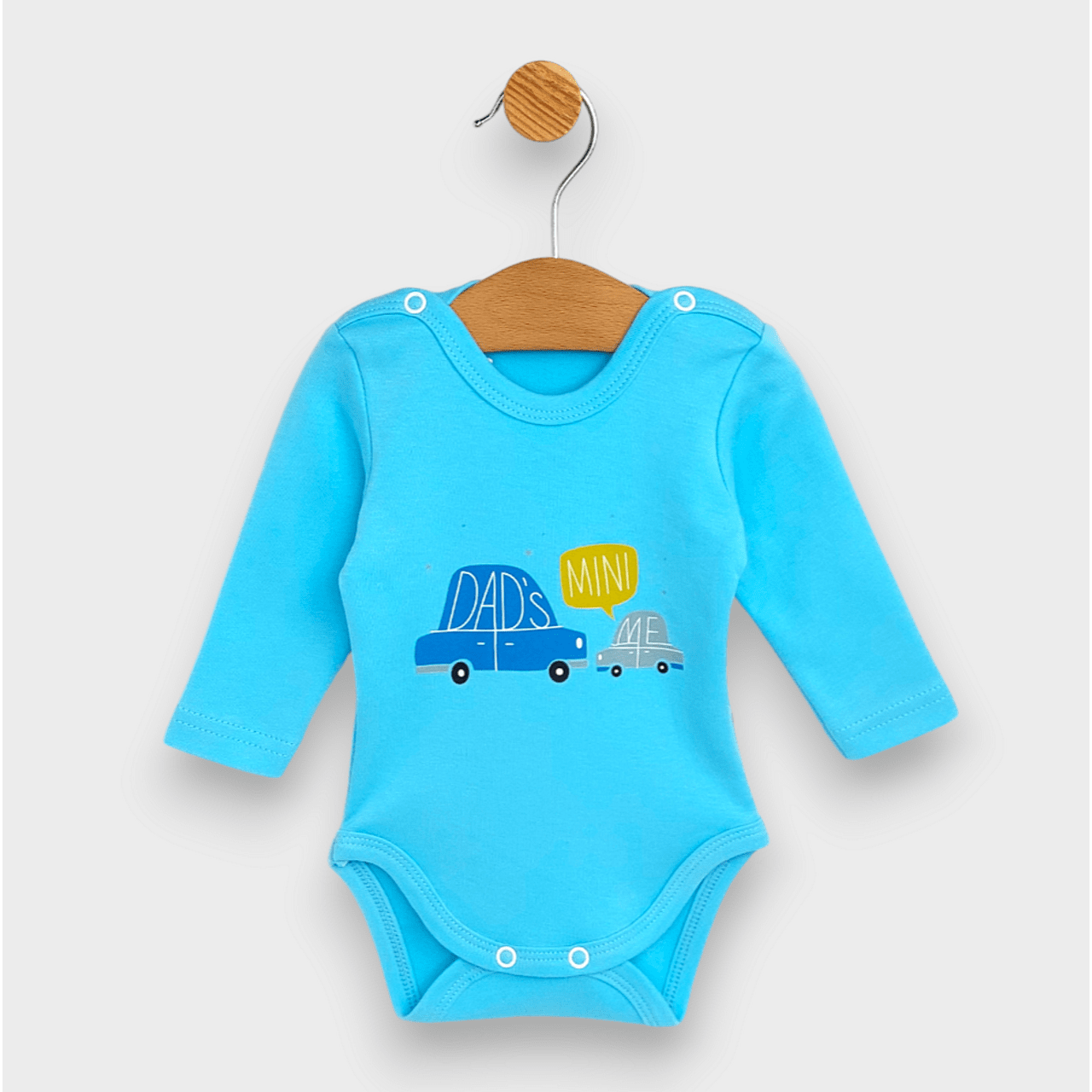 Body de ploaie pentru bebeluși cu mânecă lungă pentru tati, 56 - 80 cm, turcoaz