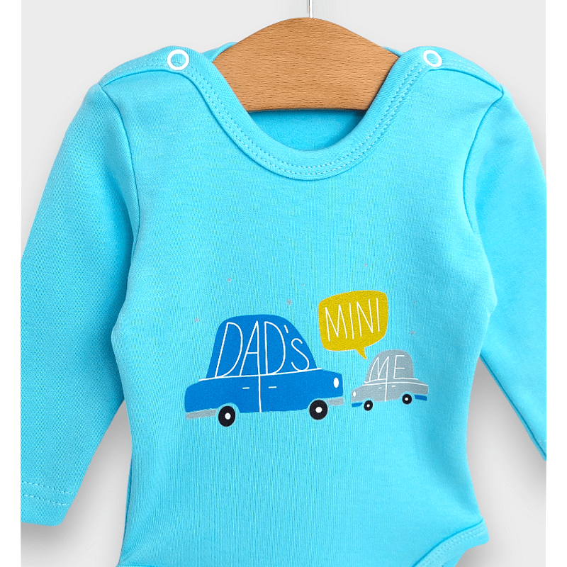 Body de ploaie pentru bebeluși cu mânecă lungă pentru tati, 56 - 80 cm, turcoaz