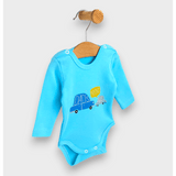 Body de ploaie pentru bebeluși cu mânecă lungă pentru tati, 56 - 80 cm, turcoaz