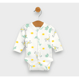 Body de ploaie pentru bebeluși cu mânecă lungă și închidere frontală 48 - 68 cm. Girafă și elefant