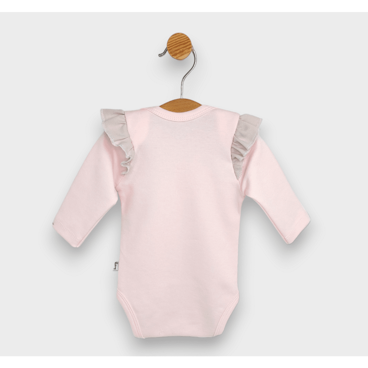 Body pentru bebeluși cu mâneci lungi, ursuleț de pluș și baloane, roz, 48 - 62 cm.