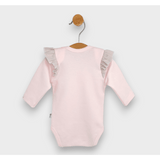 Body pentru bebeluși cu mâneci lungi, ursuleț de pluș și baloane, roz, 48 - 62 cm.