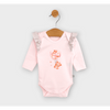 Body pentru bebeluși cu mâneci lungi, ursuleț de pluș și baloane, roz, 48 - 62 cm.