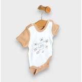Бебешко Боди С Къс Ръкав Hello Little Bear 56 80см. Бял Мока Rainy