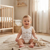 Бебешко Боди С Къс Ръкав Hello Little Bear 56 80см. Бял Мока Rainy