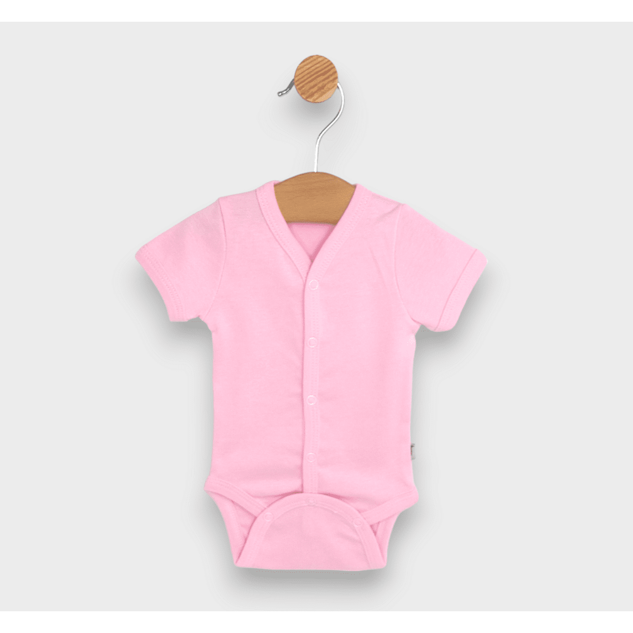 Body de ploaie pentru bebeluși cu mâneci scurte și închidere frontală, 48 - 80 cm. Roz