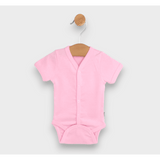 Body de ploaie pentru bebeluși cu mâneci scurte și închidere frontală, 48 - 80 cm. Roz