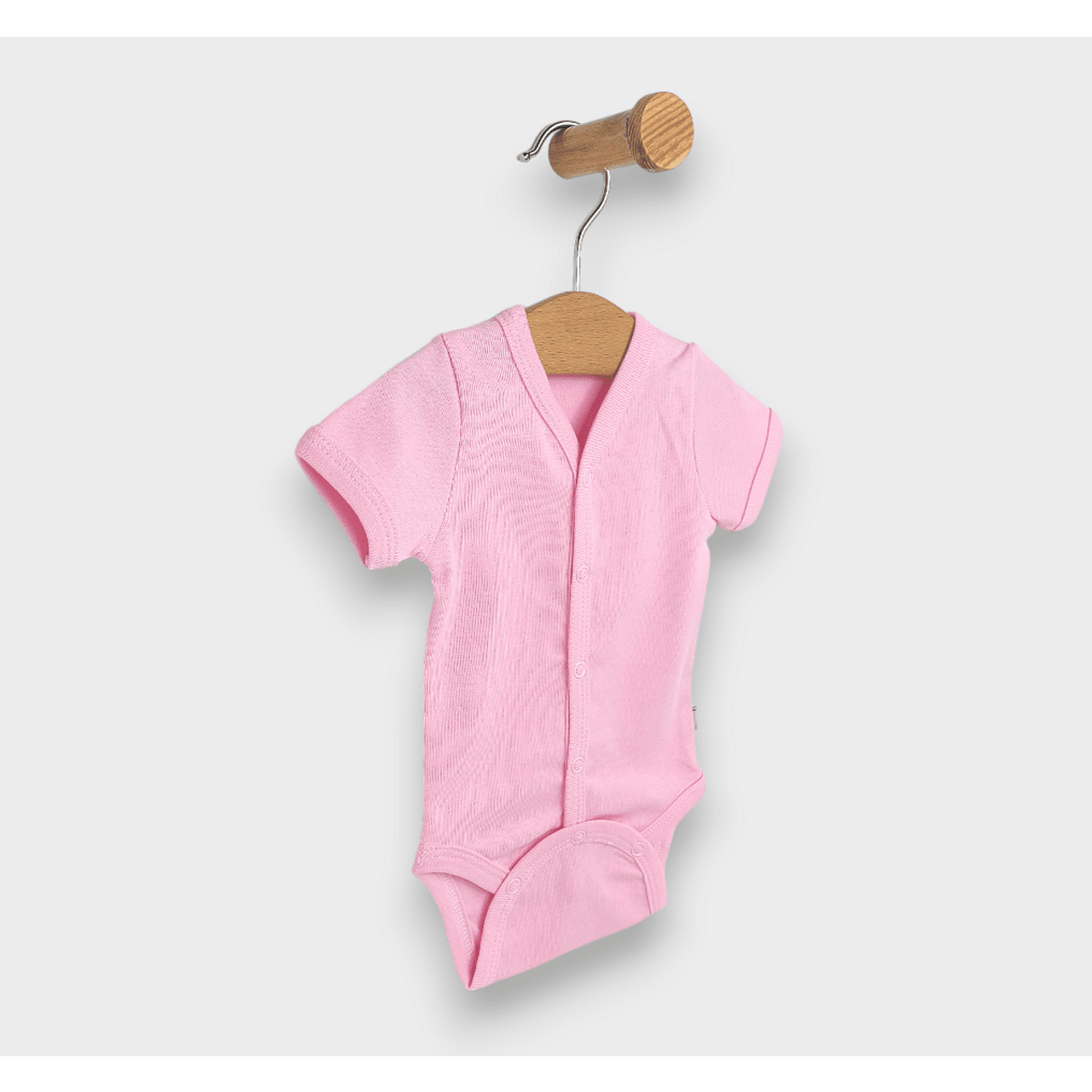 Body de ploaie pentru bebeluși cu mâneci scurte și închidere frontală, 48 - 80 cm. Roz