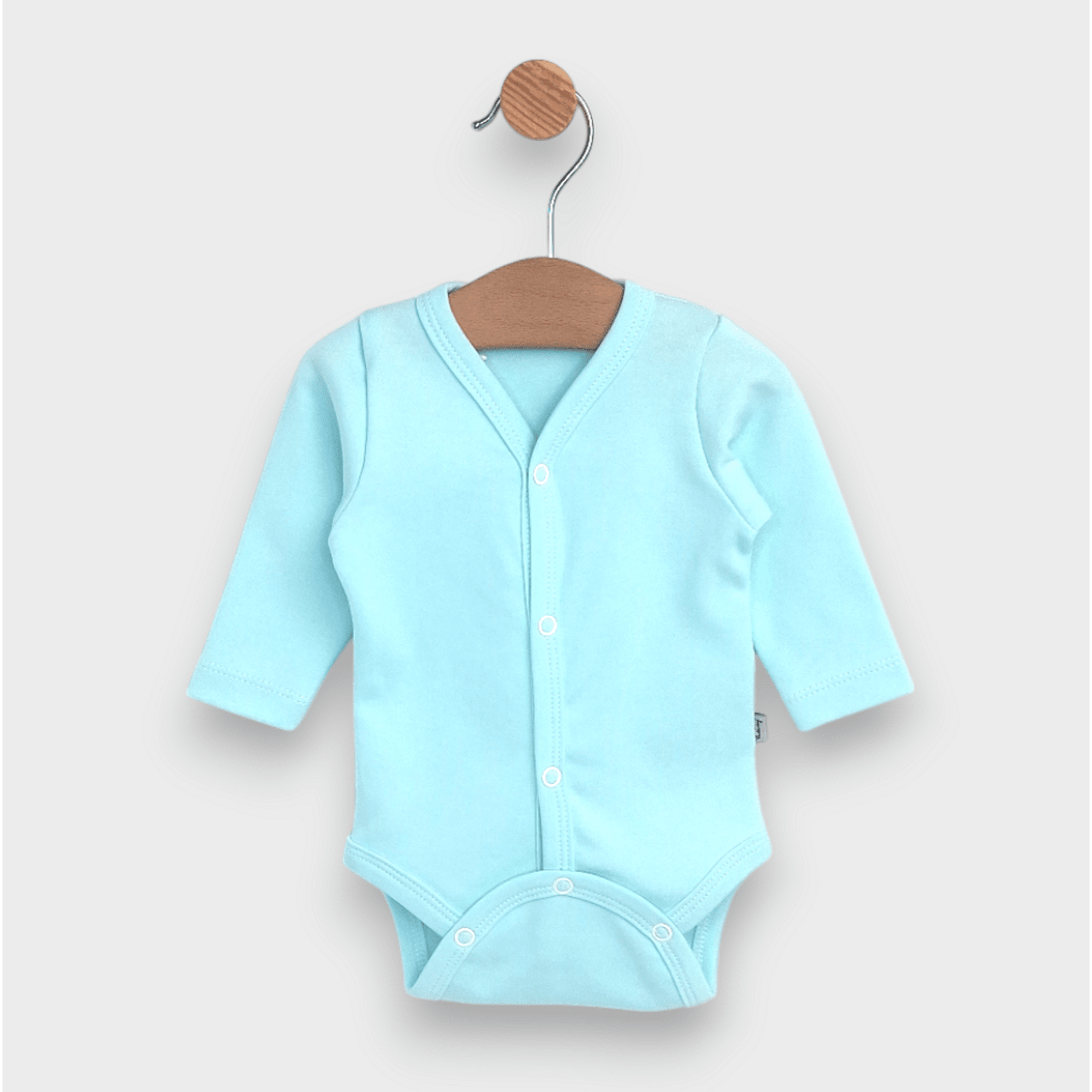 Body pentru bebeluși cu închidere frontală, model Rainy, 48 - 68 cm, Reseda