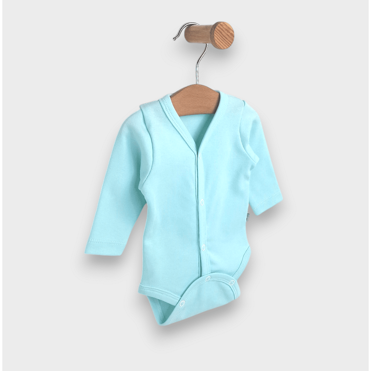 Body pentru bebeluși cu închidere frontală, model Rainy, 48 - 68 cm, Reseda