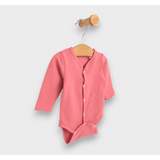 Body pentru bebeluși Rainy cu închidere frontală, mânecă lungă, 48 - 62 cm, coral