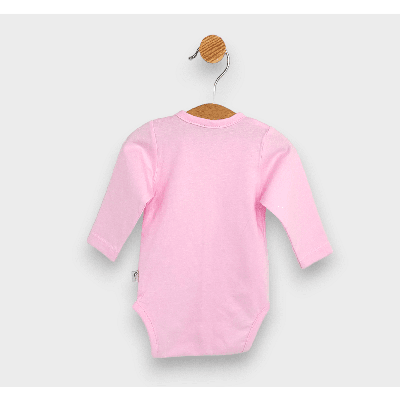 Body pentru bebeluși cu mânecă lungă, model ploaie, cu închidere frontală, 48 - 62 cm, roz