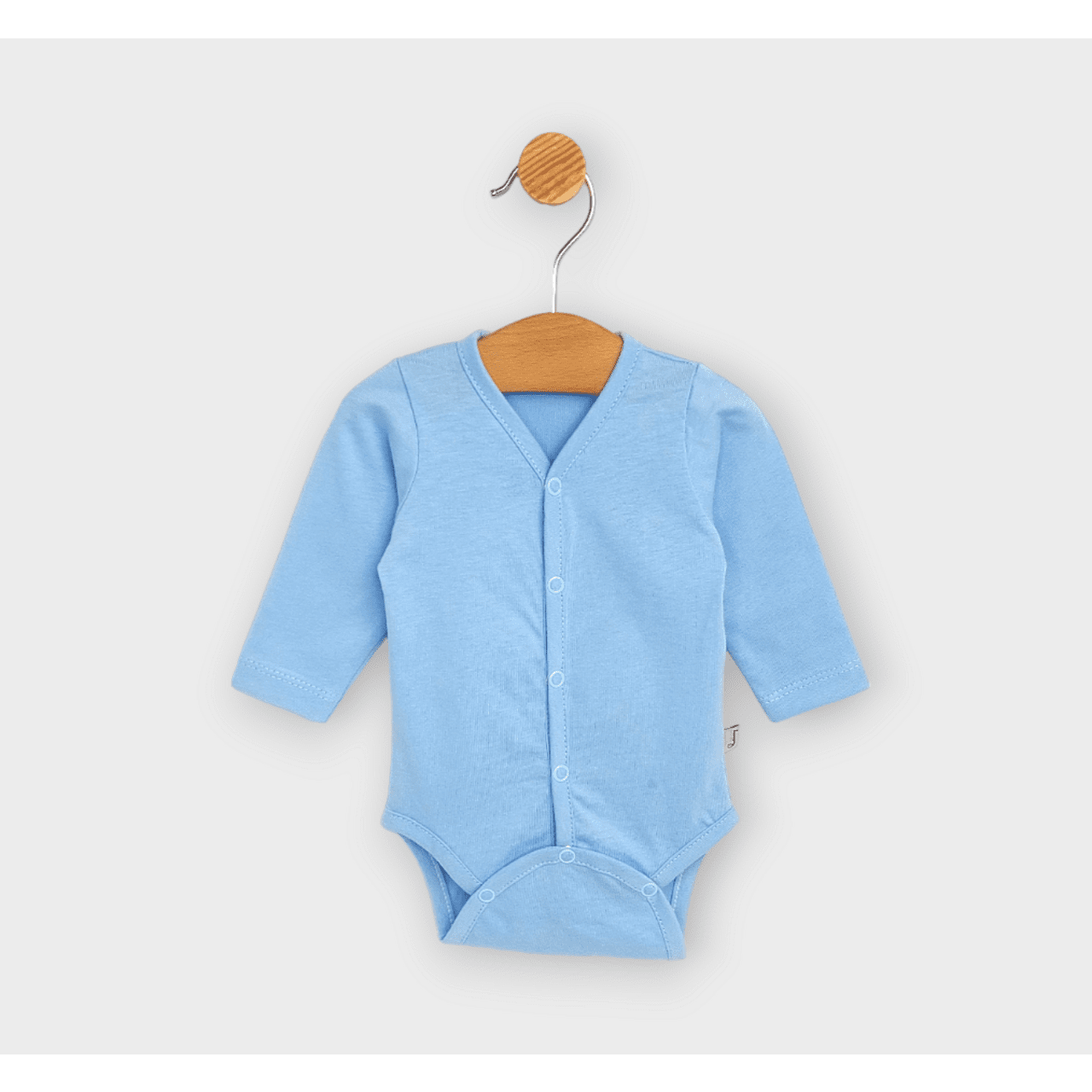 Body pentru bebeluși Rainy cu închidere frontală, mânecă lungă, 48 - 62 cm, albastru