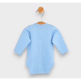 Body pentru bebeluși Rainy cu închidere frontală, mânecă lungă, 48 - 62 cm, albastru