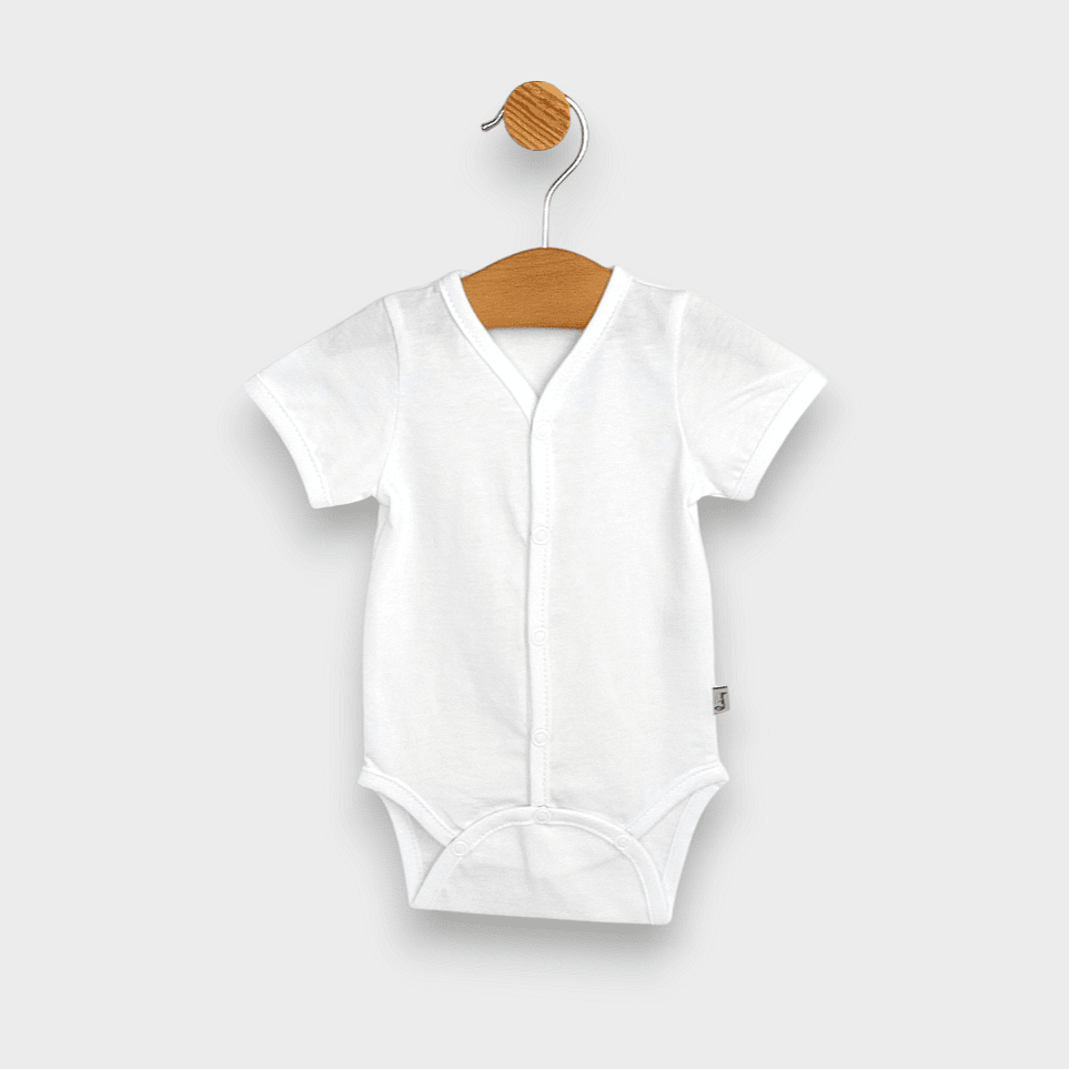 Body pentru bebeluși, model ploaie, cu închidere frontală și mâneci scurte, 48-80 cm