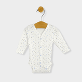 Body de ploaie pentru bebeluși cu închidere frontală, stele albastre, 48-68 cm.