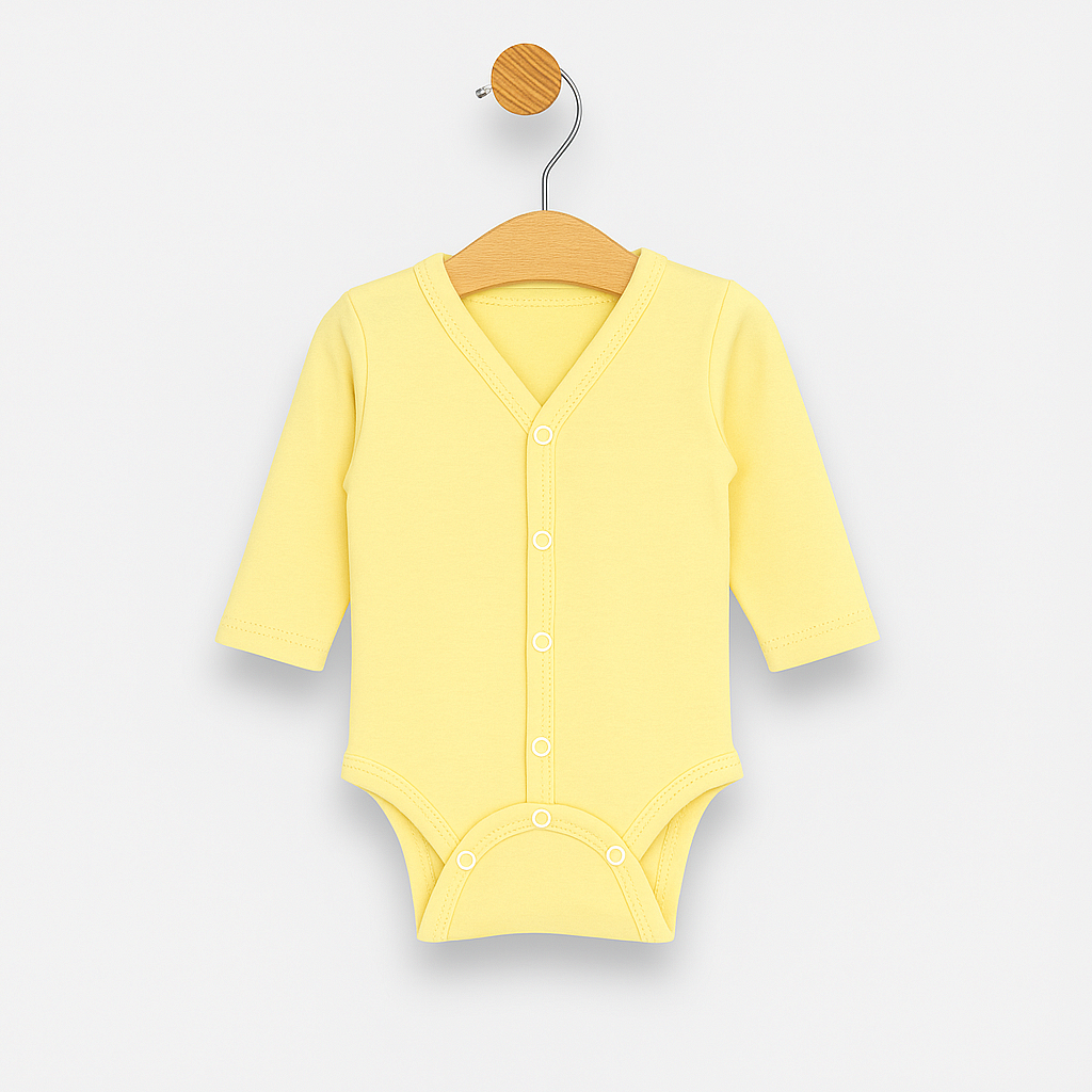 Бебешко Боди С Предно Закопчаване Yellow 48 74см. Rainy