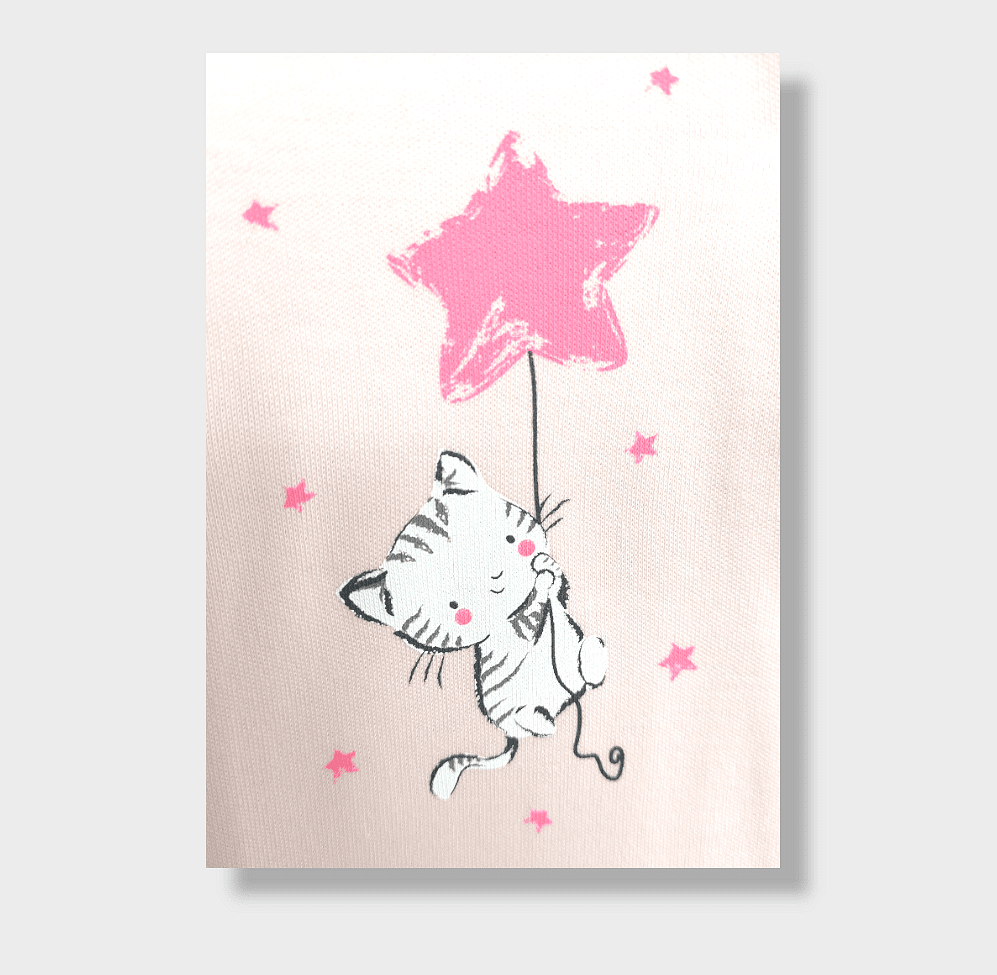Бебешко Боди Със Странично Закопчаване 48 68см. Cat And Star Rainy
