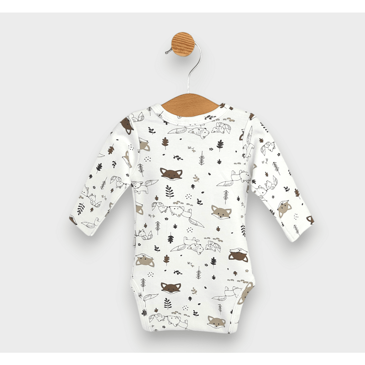 Body pentru bebeluși cu închidere laterală, model Rainy, 48 - 68 cm, cu imprimeu de gălbiori