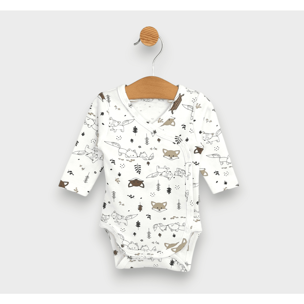Body pentru bebeluși cu închidere laterală, model Rainy, 48 - 68 cm, cu imprimeu de gălbiori