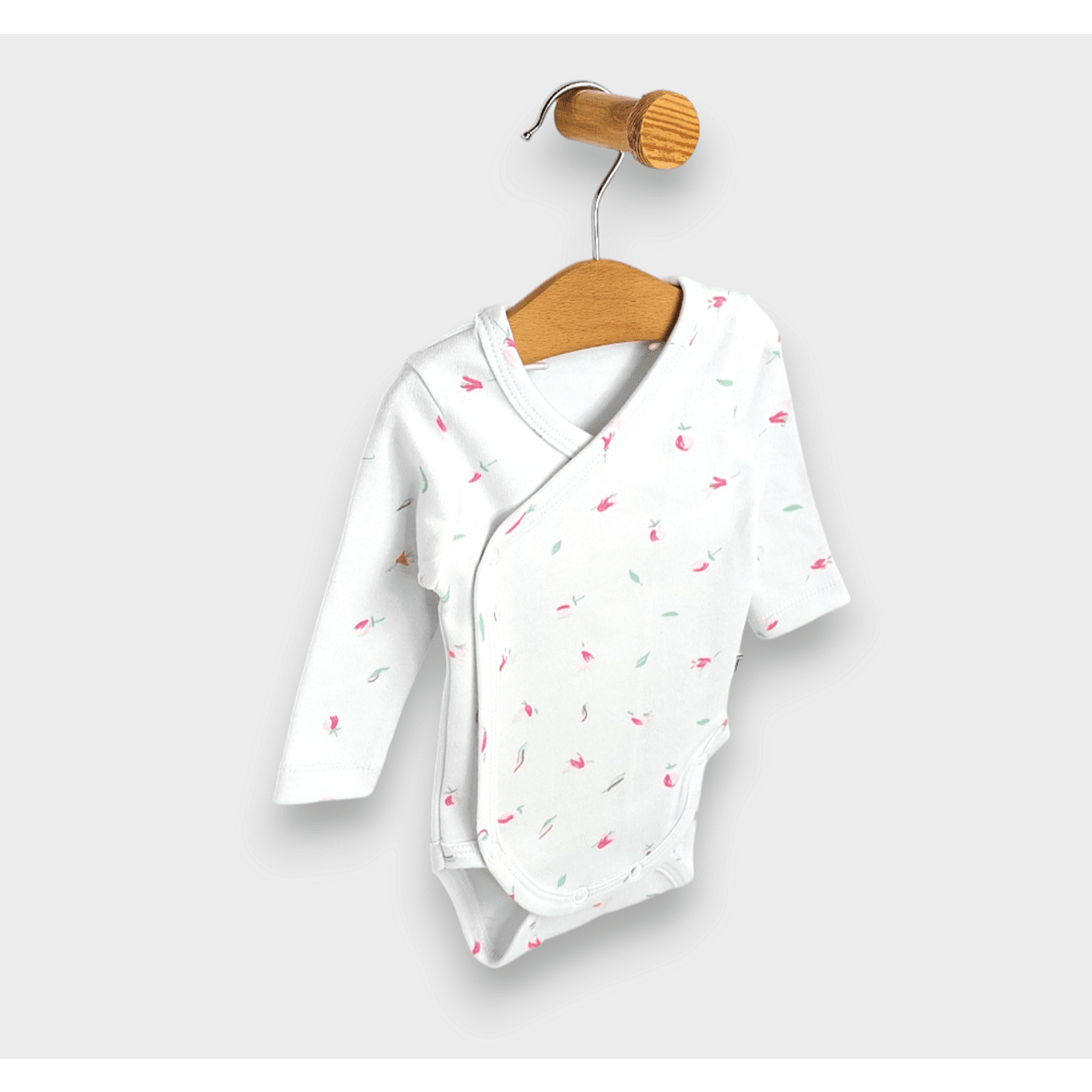 Body pentru bebeluși cu închidere laterală, model Rainy, 48 - 68 cm, roz