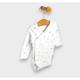 Body pentru bebeluși cu închidere laterală, model Rainy, 48 - 68 cm, roz