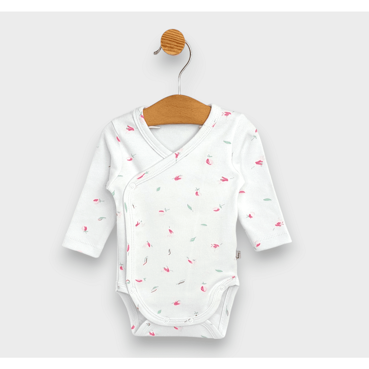 Body pentru bebeluși cu închidere laterală, model Rainy, 48 - 68 cm, roz