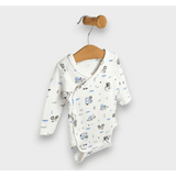 Body pentru bebeluși cu închidere laterală, model tractoare, 48 - 68 cm