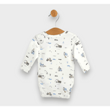 Body pentru bebeluși cu închidere laterală, model tractoare, 48 - 68 cm