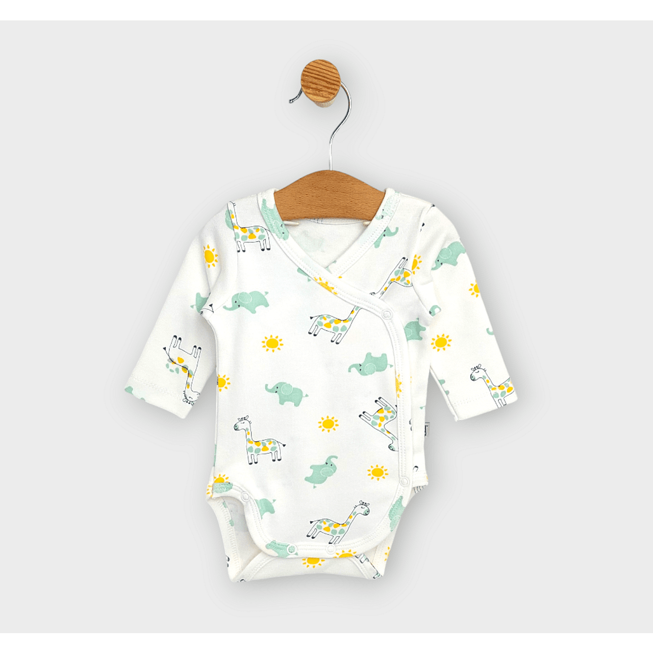 Rainy Бебешко Боди Със Странично Закопчаване 48 - 68См. Жирафче И Слонче