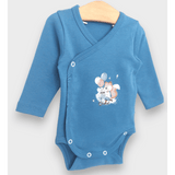 Rainy Бебешко Боди Със Странично Закопчаване Катеричка С Тротинетка 48 - 74 См. Син Океан