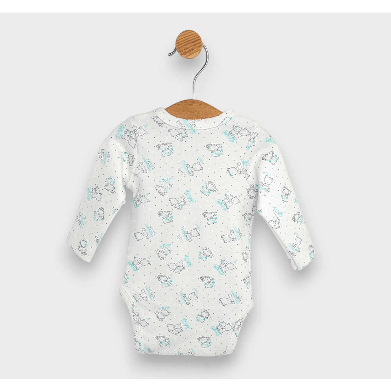 Бебешко Боди Със Странично Закопчаване Сиви Мечета Baby 48 68см. Rainy