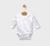 Body pentru bebeluși cu imprimeu inimă și închidere laterală, 48-74 cm.