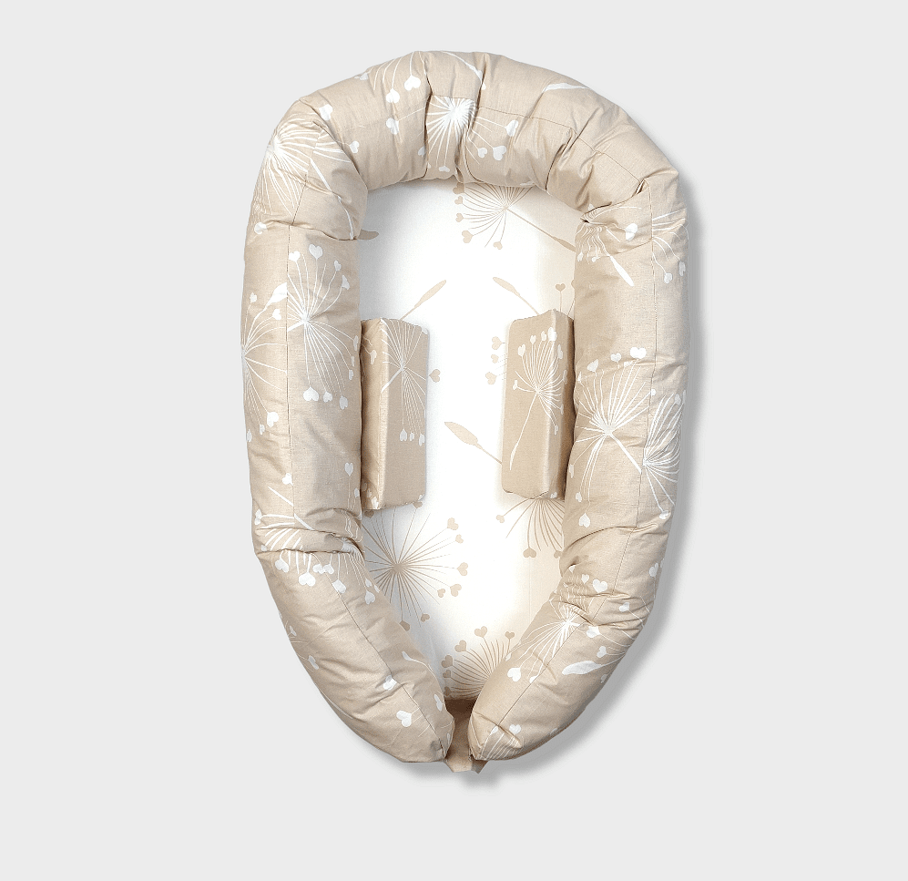 Rainy Бебешко Гнездо С Ограничители Бежови Глухарчета