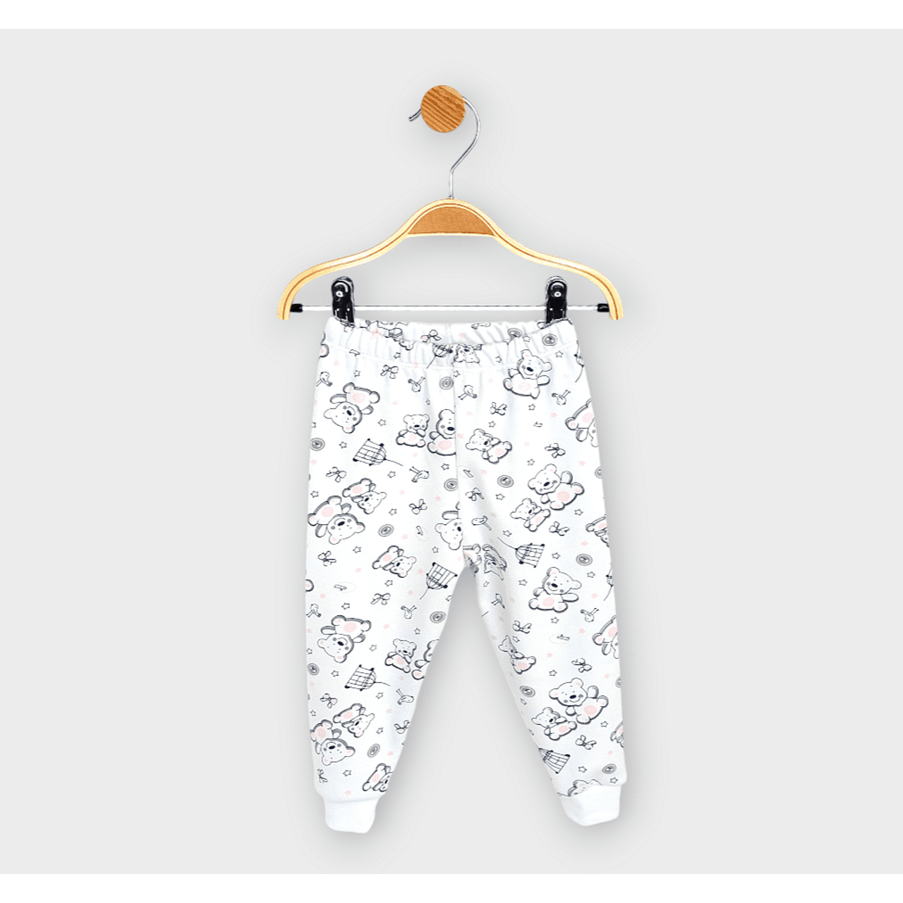 Pijamale ploioase pentru copii cu mâneci lungi 74 - 110 cm. Ursuleț de pluș roz