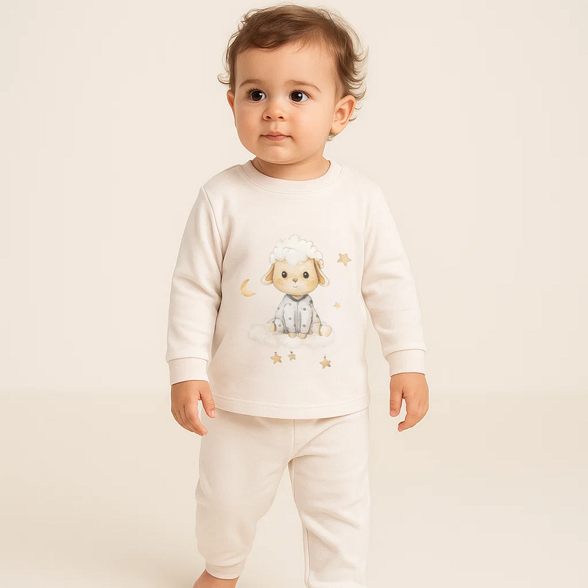Детска Пижама С Дълъг Ръкав Sheep 74 110 См. Нежно Екрю Rainy